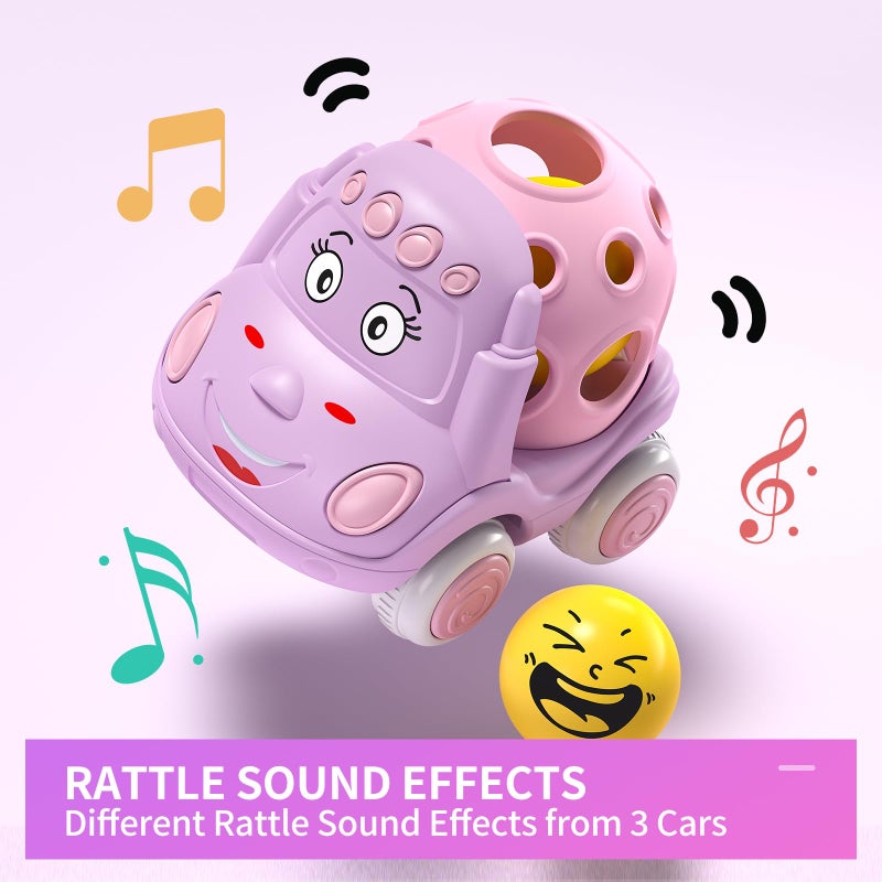 BeAndge Toys for Baby Girl Gifts  Baby Girl Toy Cars  Car Toys  Pink Play Cars for Girls  Push and Go Rattle Car for Infant Girl Birthday Gift for Baby Girls - Image 4